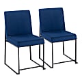LumiSource High-Back Fuji Dining Chairs, Black/Blue, Set Of 2 Chairs