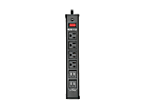 Eaton Tripp Lite Series 4-Outlet Surge Protector Power Strip with 4 USB Ports (4.2A Shared) - 6 ft. Cord, 450 Joules, Metal Housing - TLM446USBB 1 thumbnail image