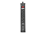 Tripp Lite 4-Outlet Surge Protector Power Strip with 4 USB Ports (4.2A Shared) - 6 ft. Cord, 450 Joules, Metal Housing - Surge protector - 15 A - AC 120 V - 1875 Watt - output connectors: 8 - 6 ft cord - black - for P/N: CLAMPUSBLK, CLAMPUSW