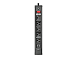 Tripp Lite 5-Outlet Surge Protector Power Strip with 2 USB Ports (3.4A Shared) - 6 ft. Cord, 450 Joules, Metal Housing - Surge protector - 15 A - AC 120 V - 1875 Watt - output connectors: 5 - 6 ft cord - black - for P/N: CLAMPUSBLK, CLAMPUSW