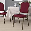 Flash Furniture HERCULES Series Crown Back Stacking Banquet Chair, Burgundy/Goldvein 1 thumbnail image