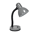 Creekwood Home Essentix Metal Desk Lamp W/ Flexible Gooseneck, 14-1/4"H, Gray Shade/Gray Base 1 thumbnail image