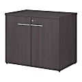 Bush Business Furniture Office 500 36"W Storage Cabinet With Doors, Storm Gray, Premium Installation
