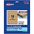 Avery® Printable Tags With Sure Feed® Technology, Print-To-The-Edge, 2"x1.25", Kraft Brown, Pack Of 450 1 thumbnail image