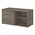 Bush Business Furniture Office 500 Low Storage Cabinet With Drawers And Shelves, Modern Hickory, Premium Installation