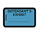 Tabbies Defendant's Exhibit Legal File Labels, 58093, 1 5/8"W x 1"L, Blue, Pack Of 252