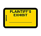 Tabbies Plaintiff's Exhibit Legal File Labels, 58094, 1 5/8"W x 1"L, Yellow, Pack Of 252