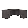 Bush Business Furniture Office 500 72"W L-Shaped Executive Desk With Drawers, Storm Gray, Premium Installation