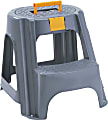 Inval Rimax 2-Step Plastic Step Stool With Top Organizer Compartment, 17-7/16”H x 18-15/16”W x 21-1/4”D, Gray 1 thumbnail image