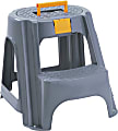 Inval Rimax 2-Step Plastic Step Stool With Top Organizer Compartment, 17-7/16”H x 18-15/16”W x 21-1/4”D, Gray