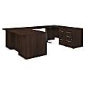 Bush Business Furniture Office 500 Height-Adjustable U-Shaped Executive Desk With Drawers, 72"W, Black Walnut, Premium Installation