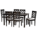 Baxton Studio Verner 7-Piece Dining Set, Gray/Dark Brown 1 thumbnail image