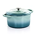 Crock-Pot Artisan 2-Piece Enameled Cast Iron Dutch Oven, 7 Quarts, Aqua Blue 1 thumbnail image