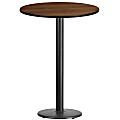 Flash Furniture Round Bar-Height Table, 43-3/16”H x 30”W x 30”D, Walnut