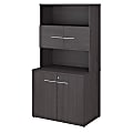Bush Business Furniture Office 500 36"W Tall Storage Cabinet With Doors And Shelves, Storm Gray, Premium Installation