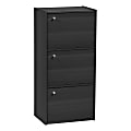IRIS 35"H 3-Door Storage Shelf, Black