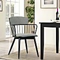 Glamour Home Bairn Fabric and Wood Dining Accent Chairs, Gray/Dark Walnut, Set Of 2 Chairs