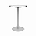 KFI Studios Eveleen Round Outdoor Bistro Patio Table, 41”H x 30”W x 30”D, Fashion Gray/Silver