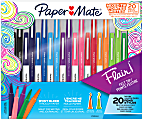 Paper Mate Flair Felt Tip Pens, Bold And Medium Point, 0.7 mm, Assorted Colors, Pack Of 20 Pens 1 thumbnail image