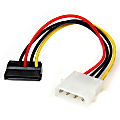 StarTech.com 6in 4 Pin LP4 to Left Angle SATA Power Cable Adapter - Power a SATA hard drive from a conventional LP4 power supply connection 1 thumbnail image