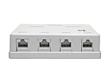 Eaton Tripp Lite Series Pre-Configured Unshielded Cat6 4-Port Surface-Mount Box, 110 IDC, RJ45, White - White - 4x RJ-45 Port(s) - N236-004-WH 1 thumbnail image