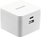 Philips GaN Dual-Port USB Wall Charger With Power Delivery, 6', White 1 thumbnail image