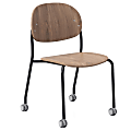 KFI Studios Tioga Laminate Guest Chair With Casters, Beech/Black
