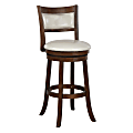 Office Star Faux Leather Swivel Counter Height Stool With Back, Cream/Dark Walnut 1 thumbnail image