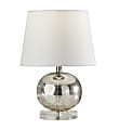 Adesso® Simplee Globe Table Lamp, 15"H, White Shade/Mercury Glass Base