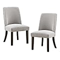Office Star Evelina Fabric/Wood Dining Chairs, 37-3/4”H x 21”W x 26”D, Sanchez Cement, Pack Of 2 Chairs