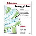 Office Depot® Brand Inkjet Bumper Stickers, Matte, 4 1/4" x 11", White, Pack Of 14 1 thumbnail image