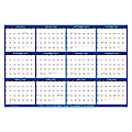 2024-2025 SwiftGlimpse Academic Daily/Yearly Wall Calendar 48" x 72", Navy, July 2024 To June 2025, SG2024 ACA NAVY