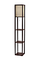 Adesso® Wright Shelf Lamp, 63"H, Natural Shade/Walnut Base