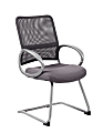 Boss Office Products Mesh Guest Chair, Charcoal Gray/Pewter 1 thumbnail image