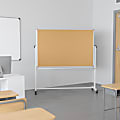 Flash Furniture Reversible Cork Bulletin/Magnetic Dry-Erase Whiteboard, 64 3/4" x 64 1/4", Silver Aluminum Frame 1 thumbnail image