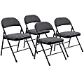 National Public Seating Commercialine 970 Series Fabric Upholstered Folding Chairs, Star Trail Blue, Pack Of 4 Chairs