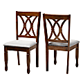Baxton Studio Dining Chairs, Gray/Walnut Brown, Set Of 2 Chairs