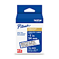 Brother P-Touch TZeM251 Premium Matte Laminated Label Tape, 0.94 in x 26.2 ft (24mm x 8m), Black on White 1 thumbnail image
