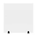 LUX DIVTT-C Reclaim Acrylic Freestanding Sneeze Guard Desk Divider, 30" x 30", Clear 1 thumbnail image