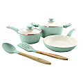 Gibson Home 7-Piece Plaza Café Cookware Set, Sky Blue