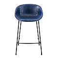 Eurostyle Zach-C Counter Stools, Dark Blue/Matte Black, Set Of 2 Stools 1 thumbnail image