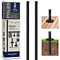 Global Outdoor String Light Poles, 10’, Black, Pack Of 2 Light Poles 1 thumbnail image