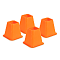 Honey-Can-Do Plastic Bed Risers, 6"H x 6 1/2"W x 6 1/2"D, Orange, Pack Of 4