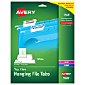 Avery® Top-View Hanging File Tabs, 1/5 Cut, White, Pack Of 72