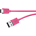 Belkin MIXIT†‘ 2.0 USB-A to USB-C Charge Cable (Also Known as USB Type-C) - First End: 1 x USB 2.0 Type C - Male - Second End: 1 x USB 2.0 Type A - Male - 480 Mbit/s - Shielding - Pink