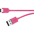Belkin MIXIT†‘ 2.0 USB-A to USB-C Charge Cable (Also Known as USB Type-C) - First End: 1 x USB 2.0 Type C - Male - Second End: 1 x USB 2.0 Type A - Male - 480 Mbit/s - Shielding - Pink 1 thumbnail image