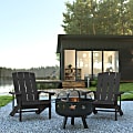 Flash Furniture 3-Piece Charlestown Adirondack Chair Set, Slate Gray