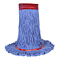 Ocedar Commercial MaxiClean Cotton Blend Mop Heads, Large, Blue, Case Of 12 Heads
