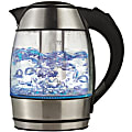 Brentwood 1.9-Qt. Borosilicate Glass Tea Kettle With Infuser, Black 1 thumbnail image