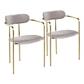 LumiSource Demi Accent/Dining Chairs, Gold/Silver, Set Of 2 Chairs